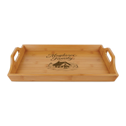 Engraved Bamboo Serving Tray - Personalized Family Home Decor