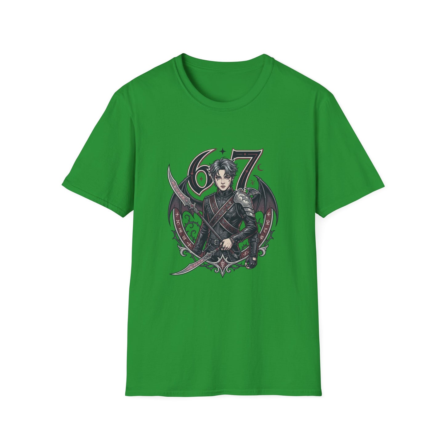 Gothic Demon Hunter T-Shirt — Knight with Wings Illustration