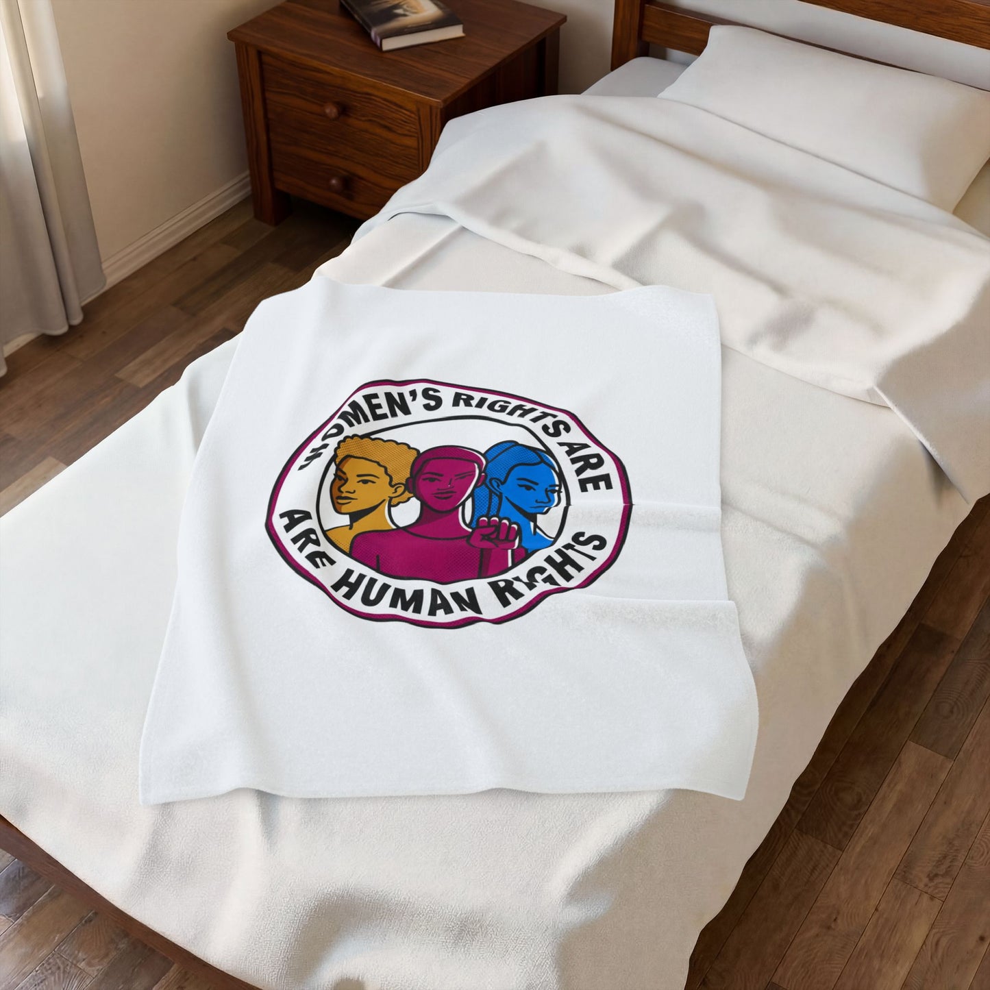 Women's Rights Are Human Rights Velveteen Plush Blanket | feminism, empowerment