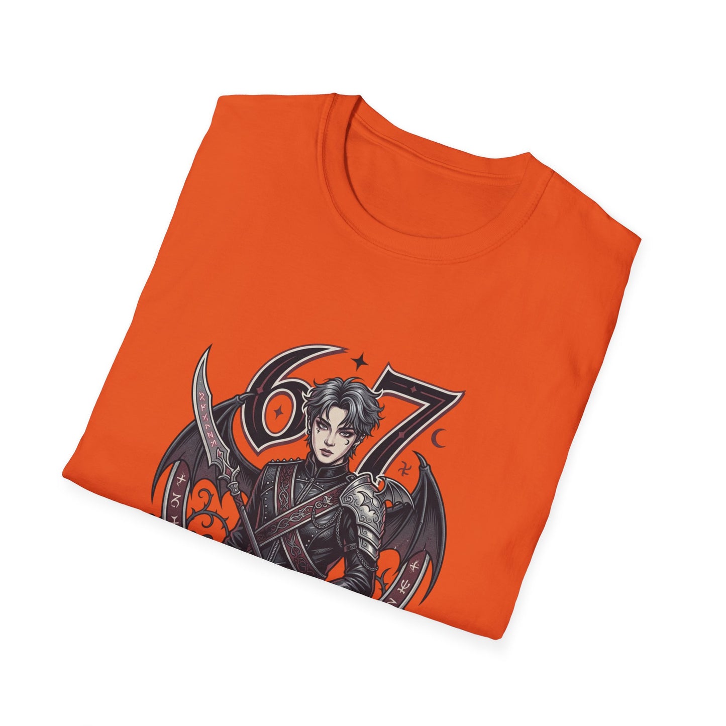 Gothic Demon Hunter T-Shirt — Knight with Wings Illustration