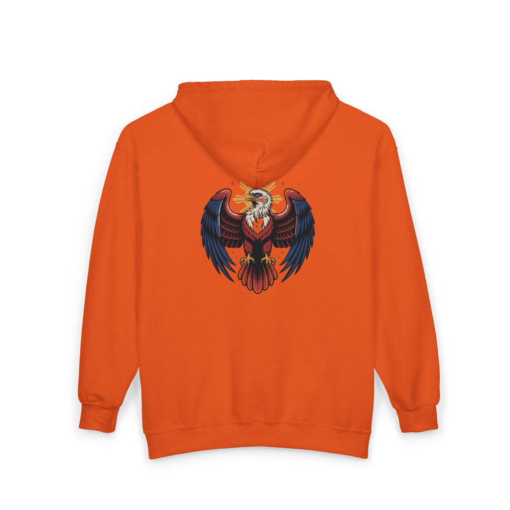 Eagle Crest Zip Hoodie — Crowned Heraldic Eagle Full-Zip Sweatshirt