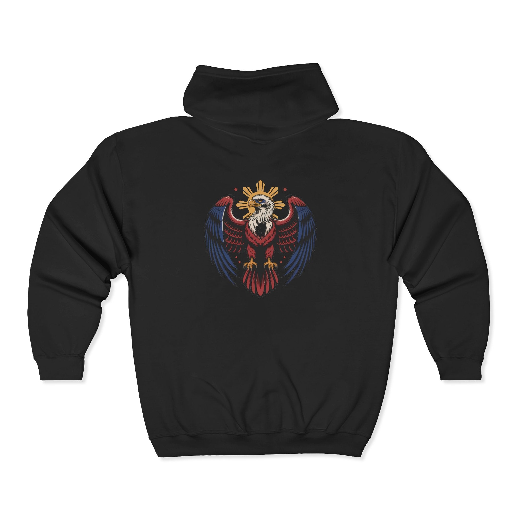 Eagle Crest Zip Hoodie — Crowned Heraldic Eagle Full-Zip Sweatshirt