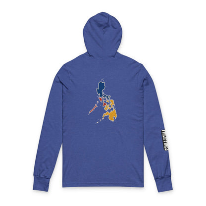 Philippine Flag Heart Hooded Tee — Philippines Map Back Long Sleeve Hooded Shirt