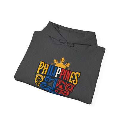 Philippines Retro Surf Hoodie – Vintage Flag Sun & Waves Pullover