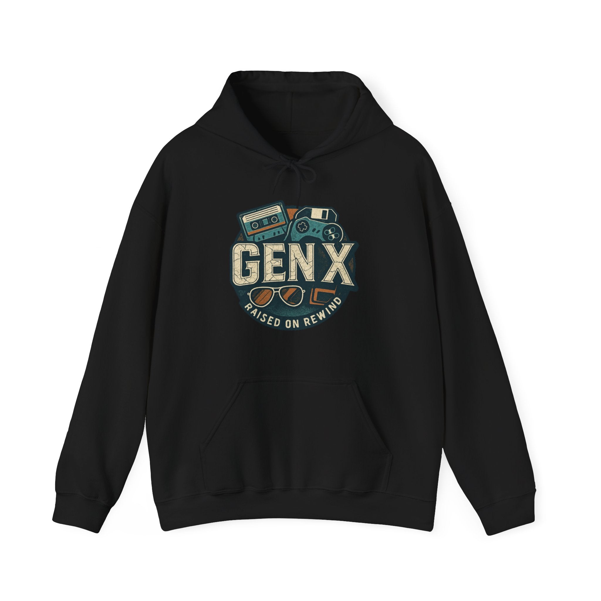 Gen X Hoodie – Retro Raised on Rewind Graphic Sweatshirt