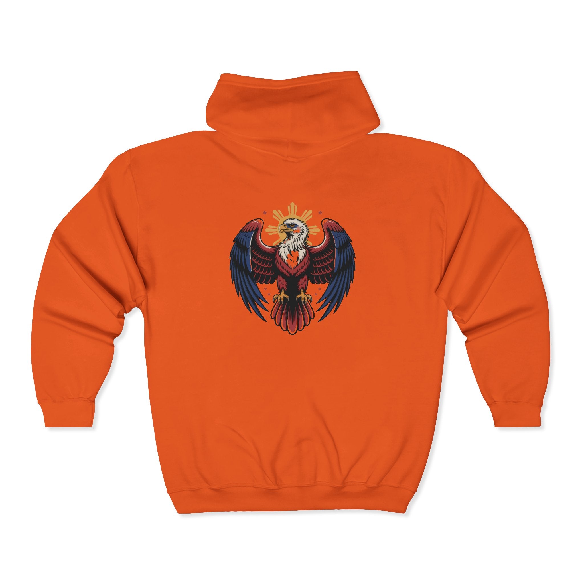 Eagle Crest Zip Hoodie — Crowned Heraldic Eagle Full-Zip Sweatshirt