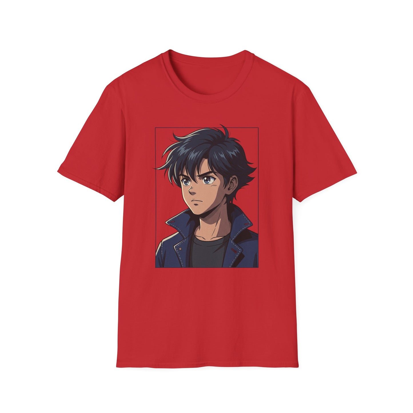 Anime Boy Portrait T‑Shirt — Retro "90's" Back Print