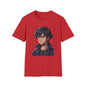 Anime Boy Portrait T‑Shirt — Retro "90's" Back Print