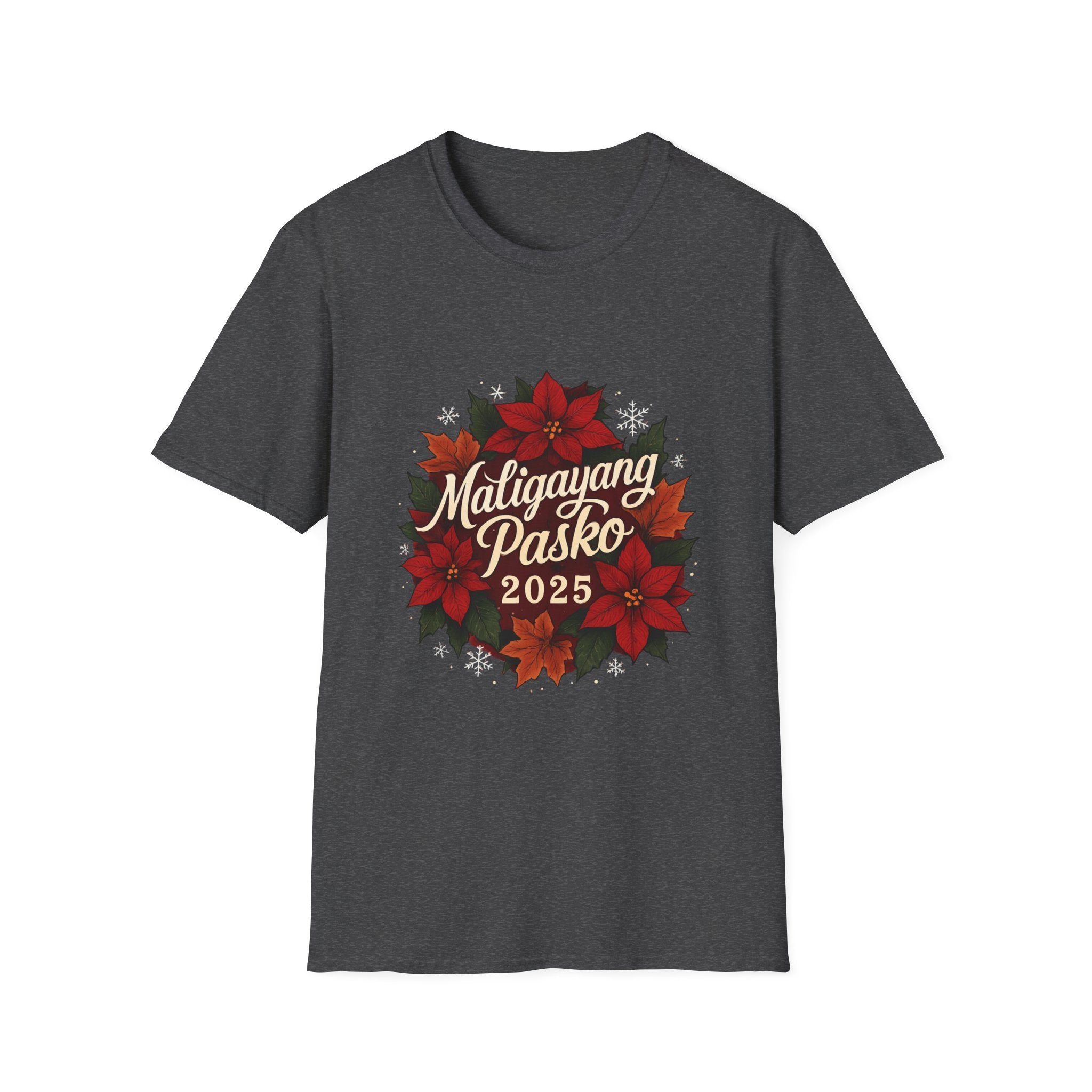 Maligayang Pasko 2025 T-Shirt — Filipino Christmas Poinsettia Holiday Tee