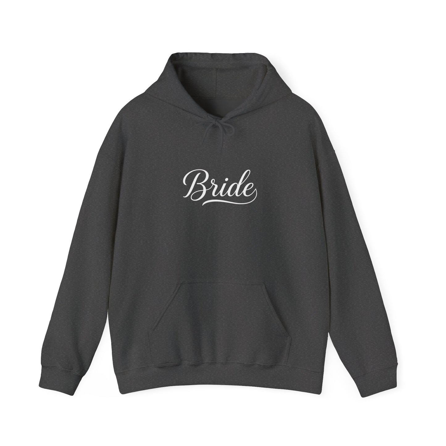 "Bride" White Script Hoodie — Bridal Wedding Party Pullover