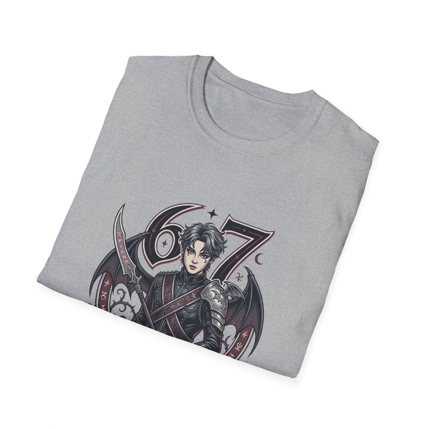 Gothic Demon Hunter T-Shirt — Knight with Wings Illustration