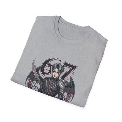 Gothic Demon Hunter T-Shirt — Knight with Wings Illustration