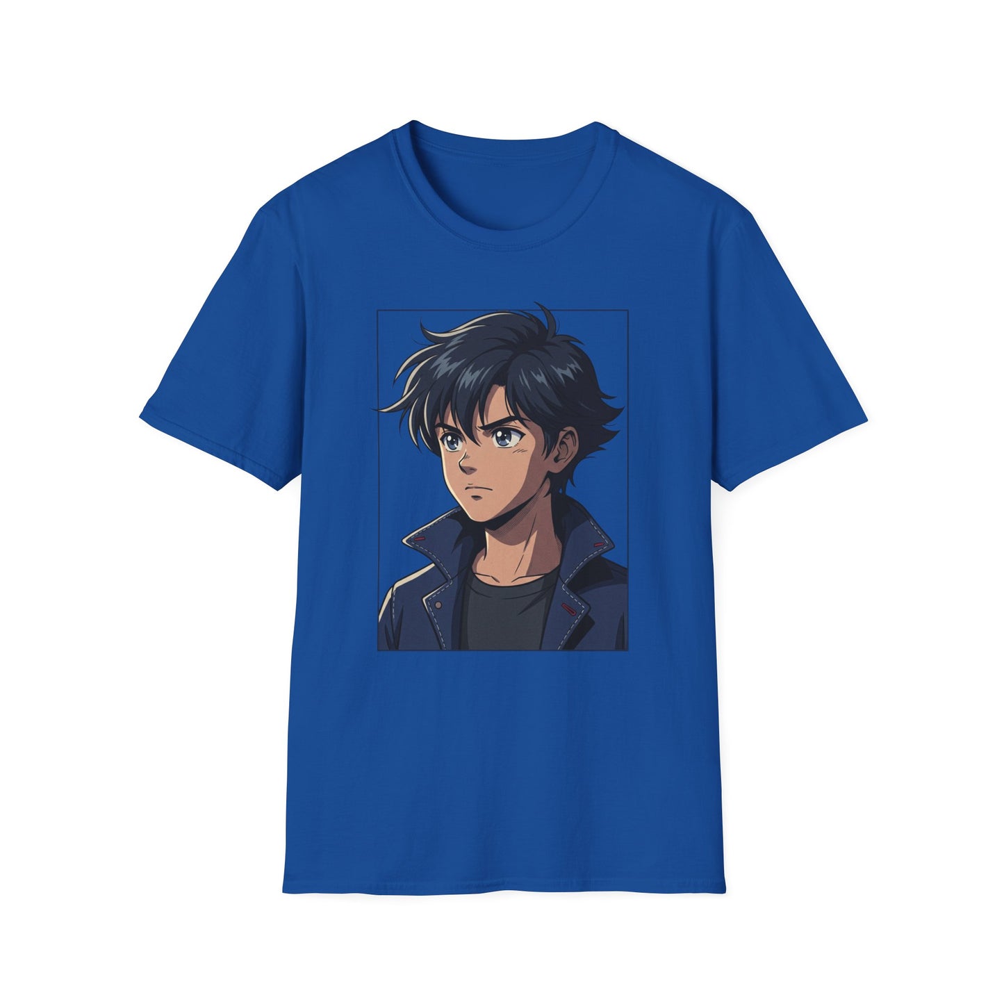 Anime Boy Portrait T‑Shirt — Retro "90's" Back Print