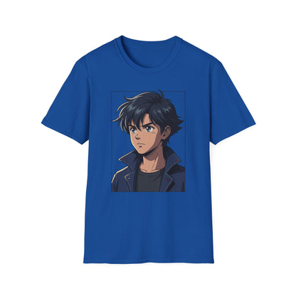 Anime Boy Portrait T‑Shirt — Retro "90's" Back Print