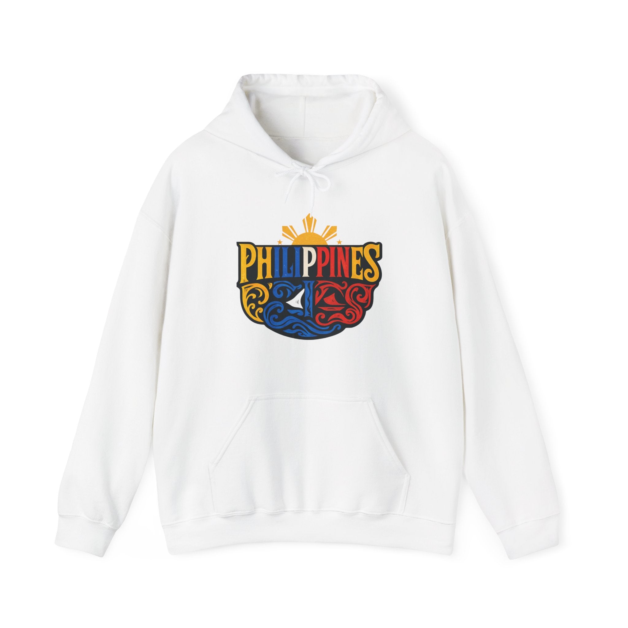 Philippines Retro Surf Hoodie – Vintage Flag Sun & Waves Pullover