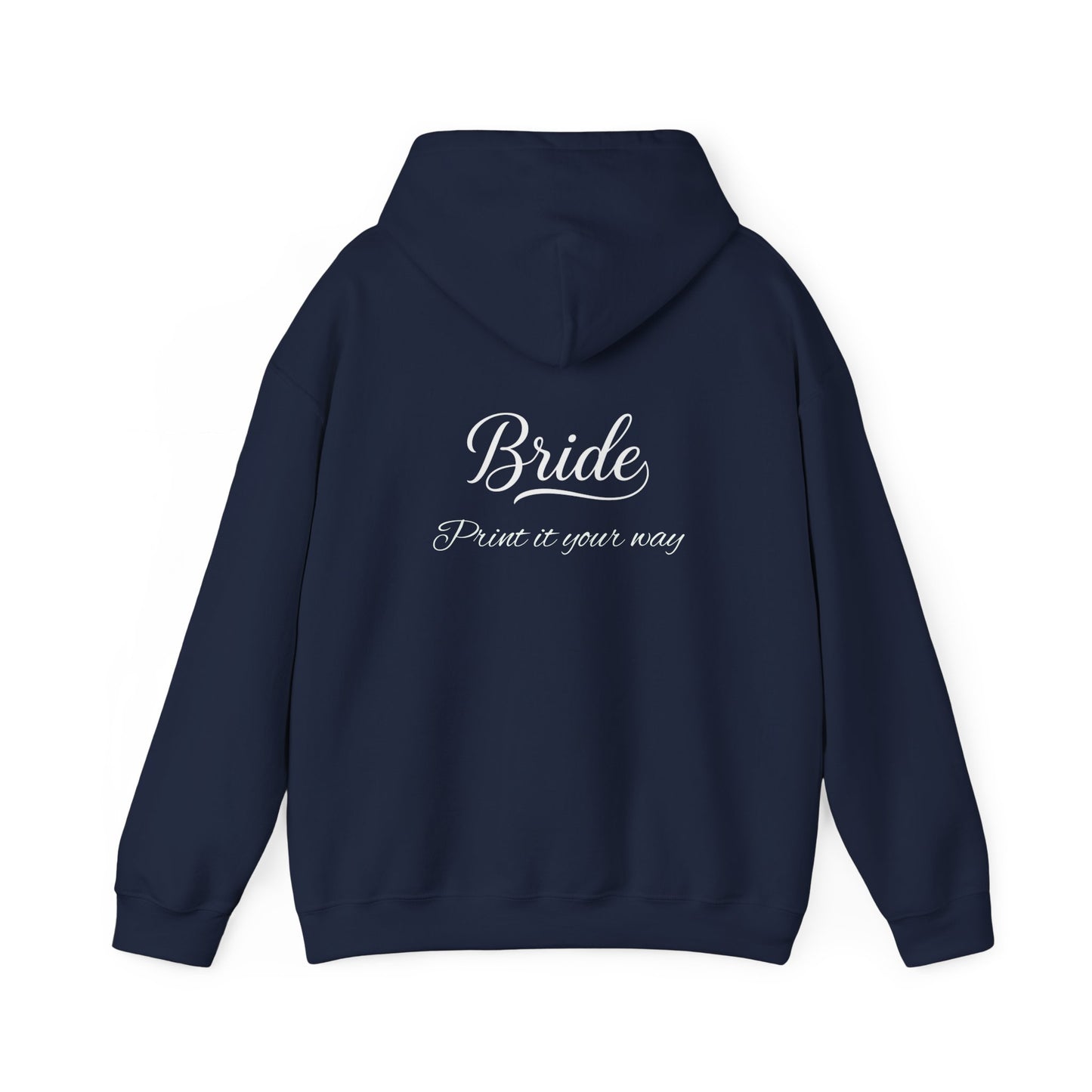 "Bride" White Script Hoodie — Bridal Wedding Party Pullover
