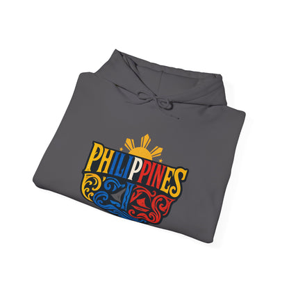Philippines Retro Surf Hoodie – Vintage Flag Sun & Waves Pullover