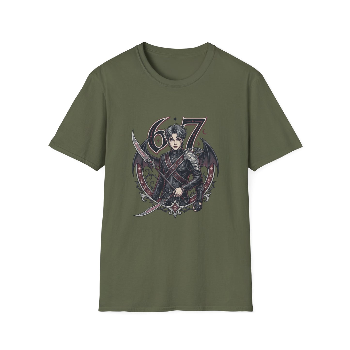 Gothic Demon Hunter T-Shirt — Knight with Wings Illustration