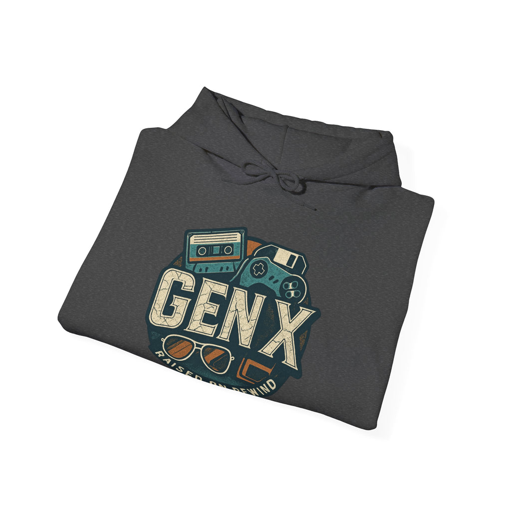 Gen X Hoodie – Retro Raised on Rewind Graphic Sweatshirt