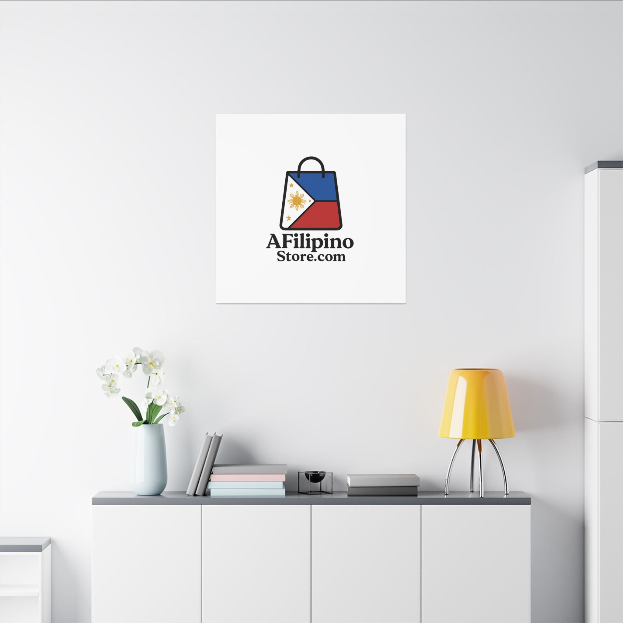 Filipino Flag Tote Logo Canvas Print — AFilipinoStore.com Matte Stretched Wall Art