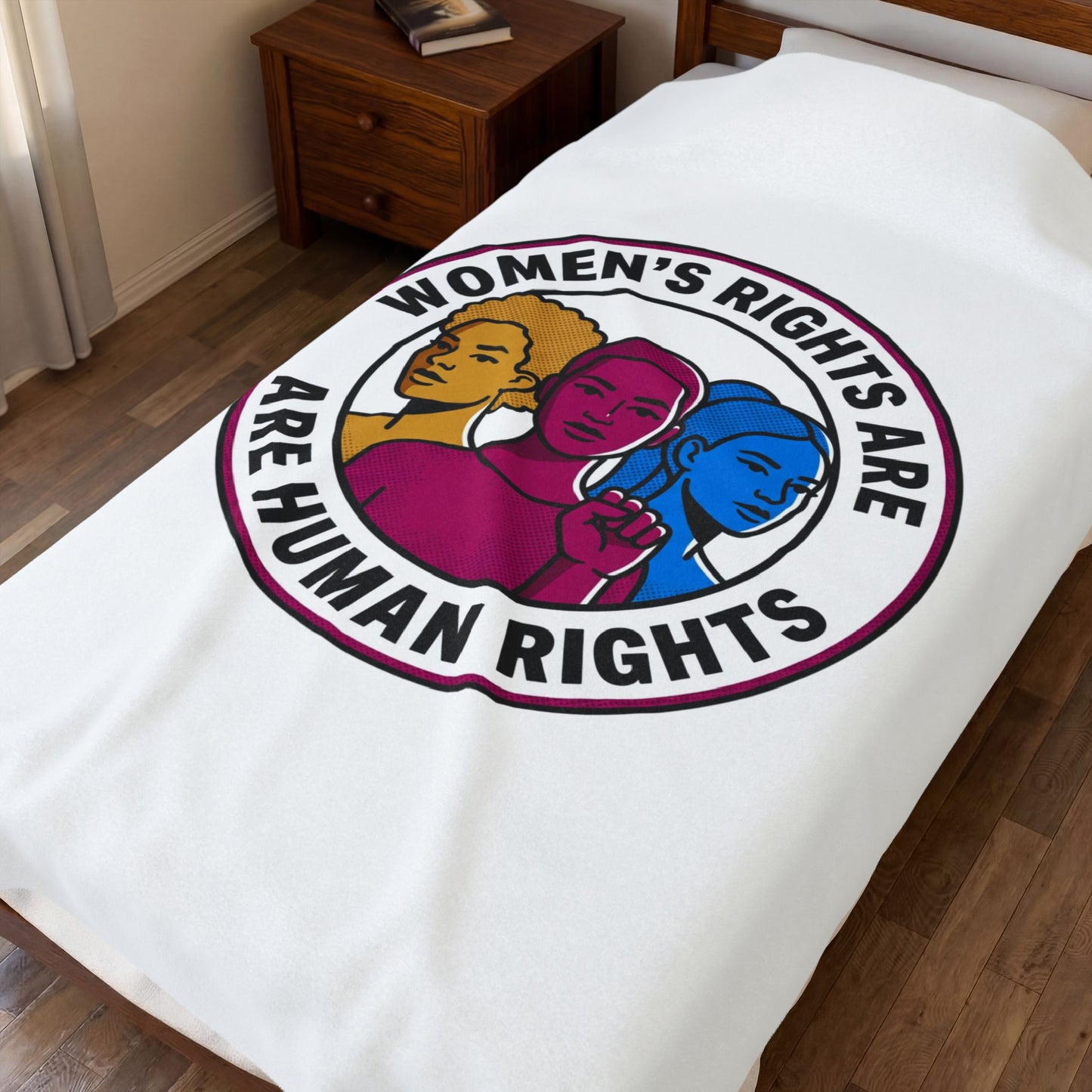 Women's Rights Are Human Rights Velveteen Plush Blanket | feminism, empowerment