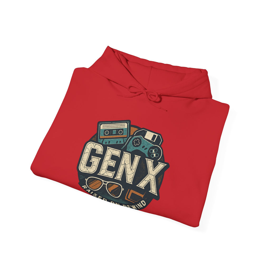 Gen X Hoodie – Retro Raised on Rewind Graphic Sweatshirt