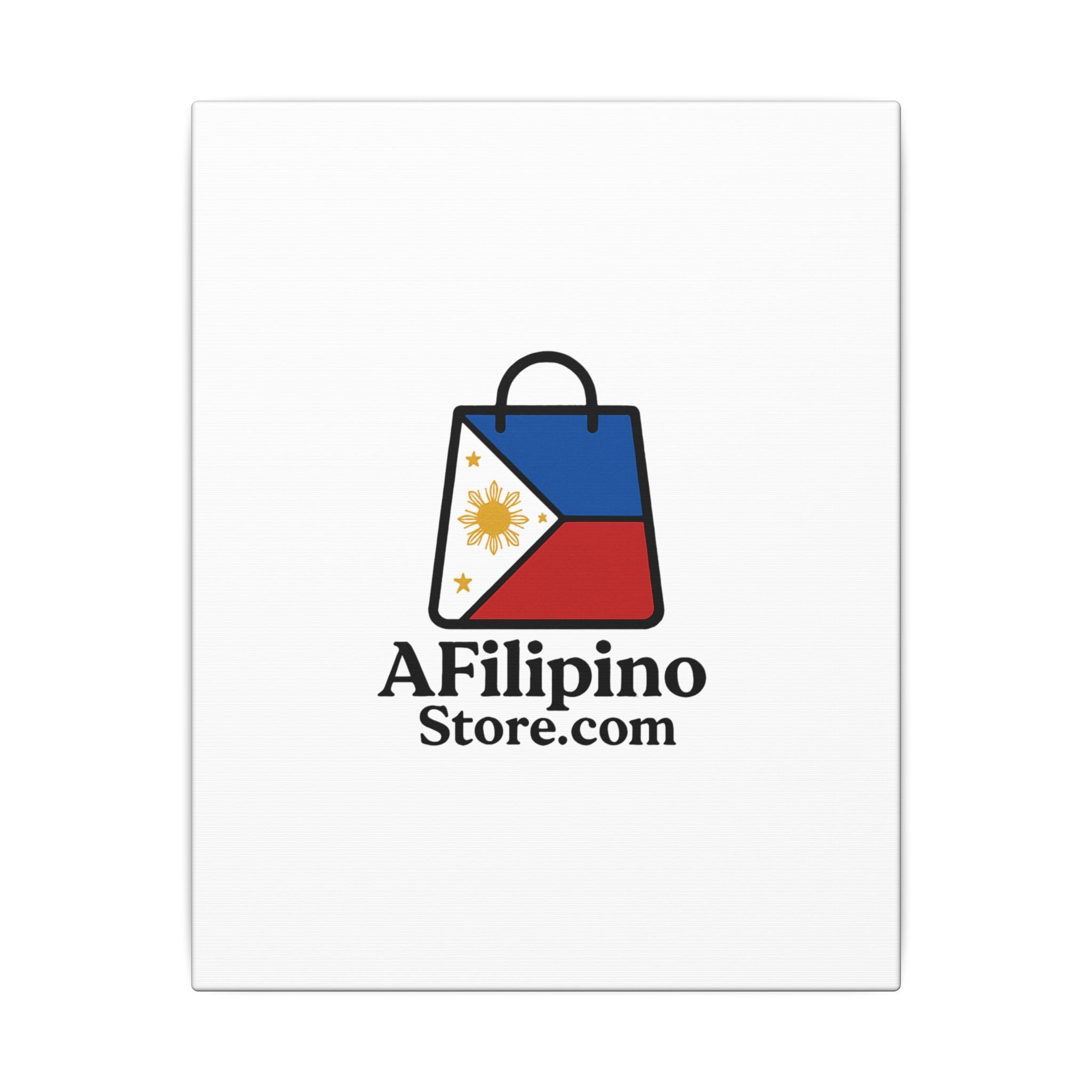 Filipino Flag Tote Logo Canvas Print — AFilipinoStore.com Matte Stretched Wall Art