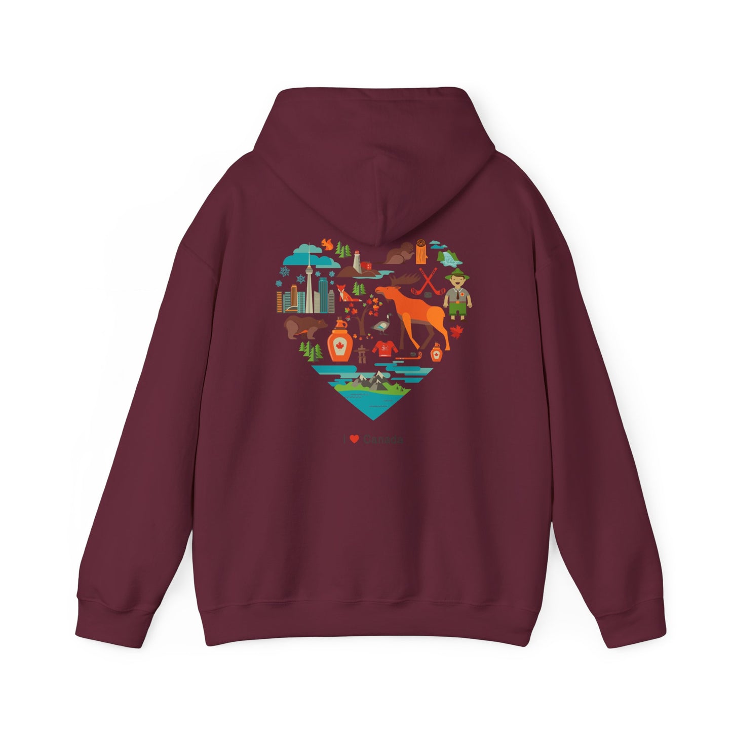 Canada Flag Hoodie – Vintage Canada Text & Maple Leaf Pullover