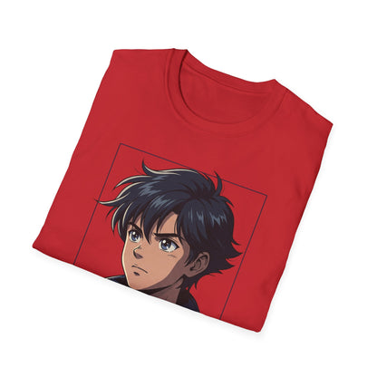 Anime Boy Portrait T‑Shirt — Retro "90's" Back Print
