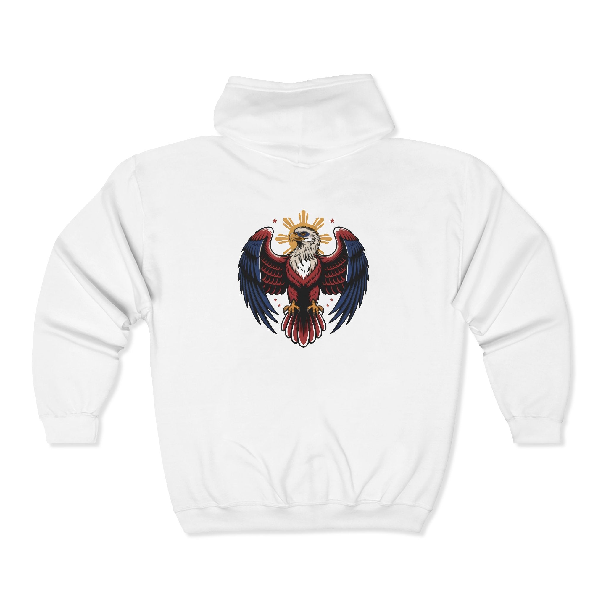 Eagle Crest Zip Hoodie — Crowned Heraldic Eagle Full-Zip Sweatshirt