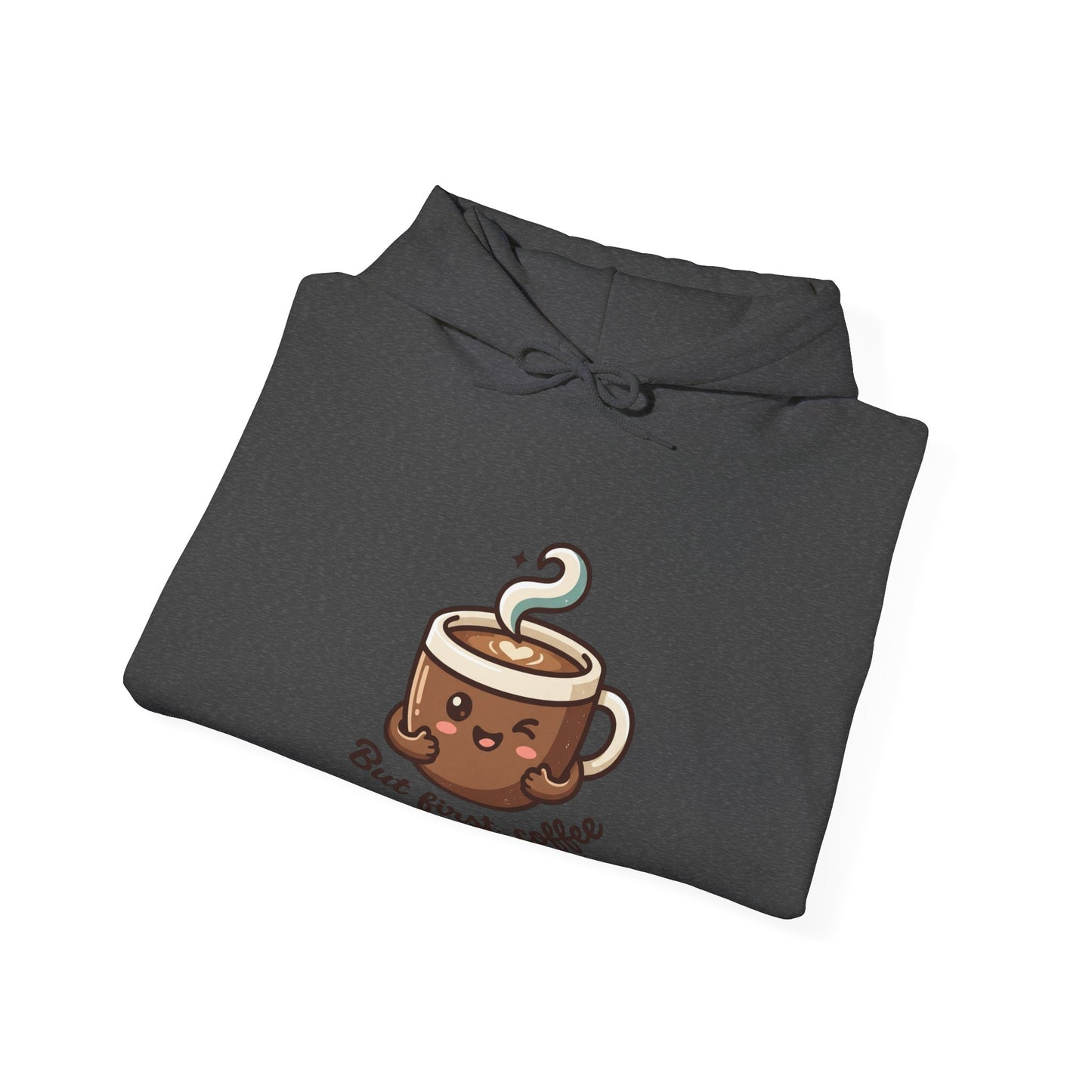 Hoodie — Cute "But First, Coffee" Coffee Cup Graphic Hoodie