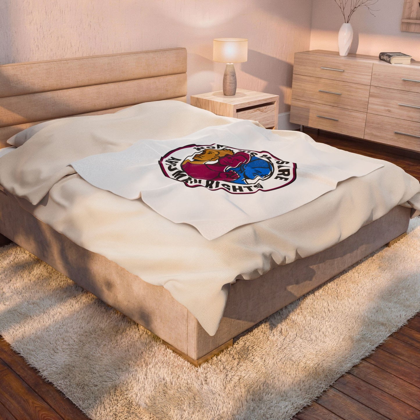 Women's Rights Are Human Rights Velveteen Plush Blanket | feminism, empowerment