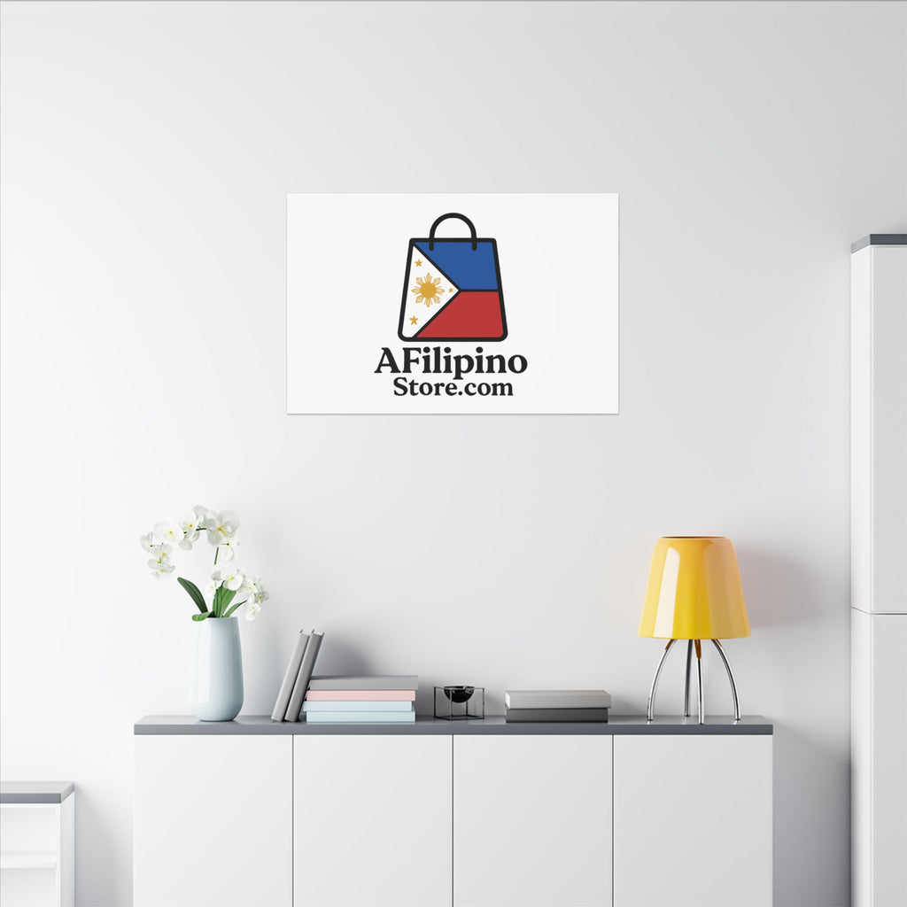 Filipino Flag Tote Logo Canvas Print — AFilipinoStore.com Matte Stretched Wall Art