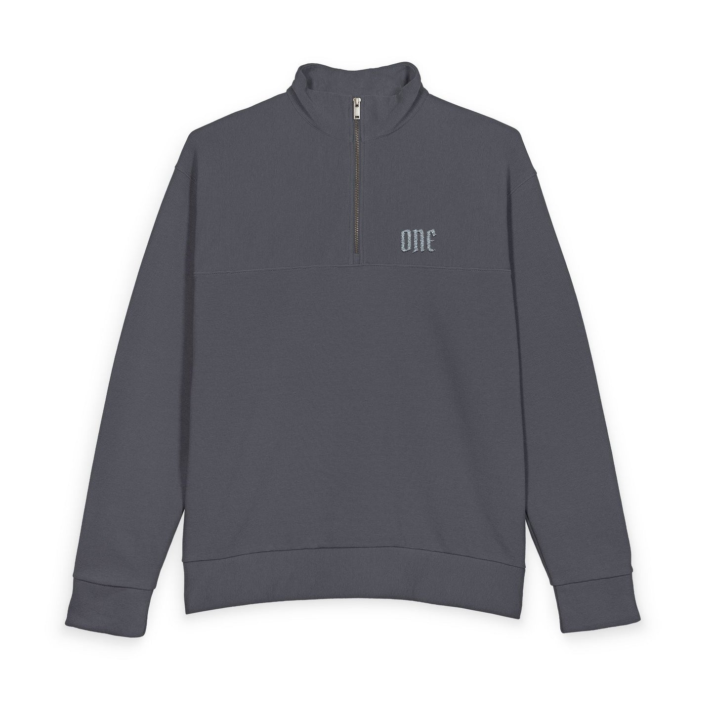 ONE Black Quarter-Zip Pullover - Textured Knit Casual Top