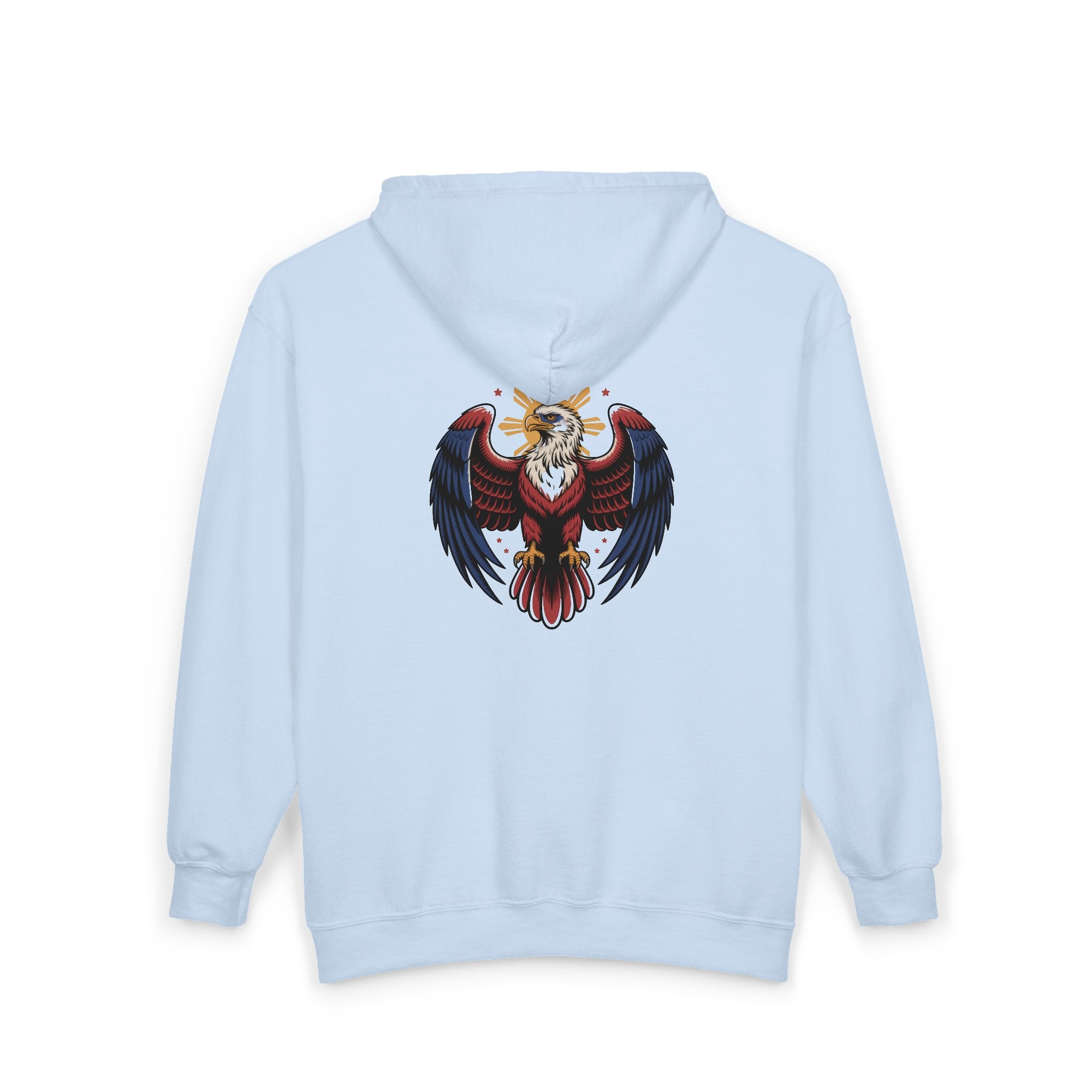 Eagle Crest Zip Hoodie — Crowned Heraldic Eagle Full-Zip Sweatshirt