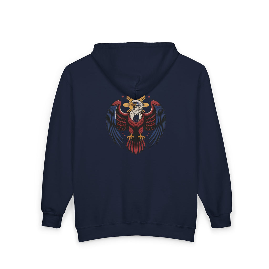Eagle Crest Zip Hoodie — Crowned Heraldic Eagle Full-Zip Sweatshirt