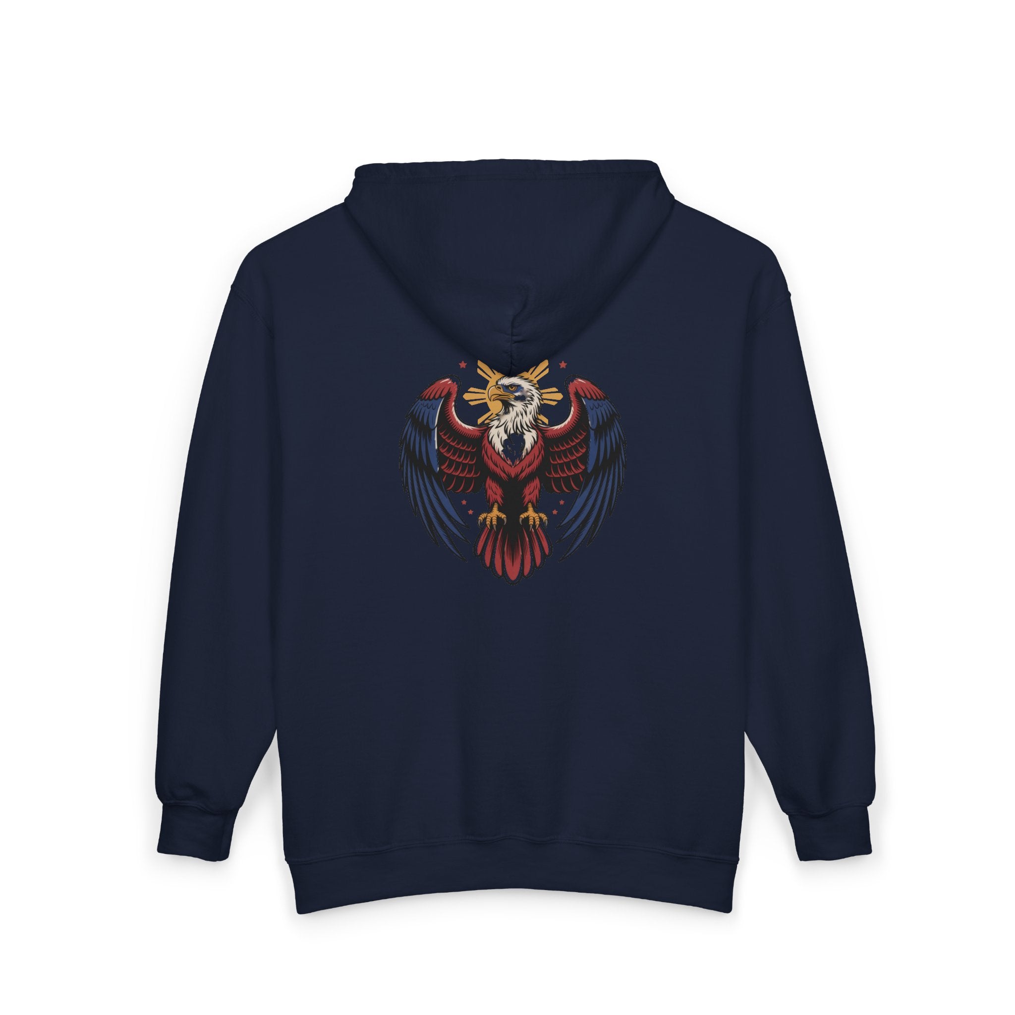 Eagle Crest Zip Hoodie — Crowned Heraldic Eagle Full-Zip Sweatshirt