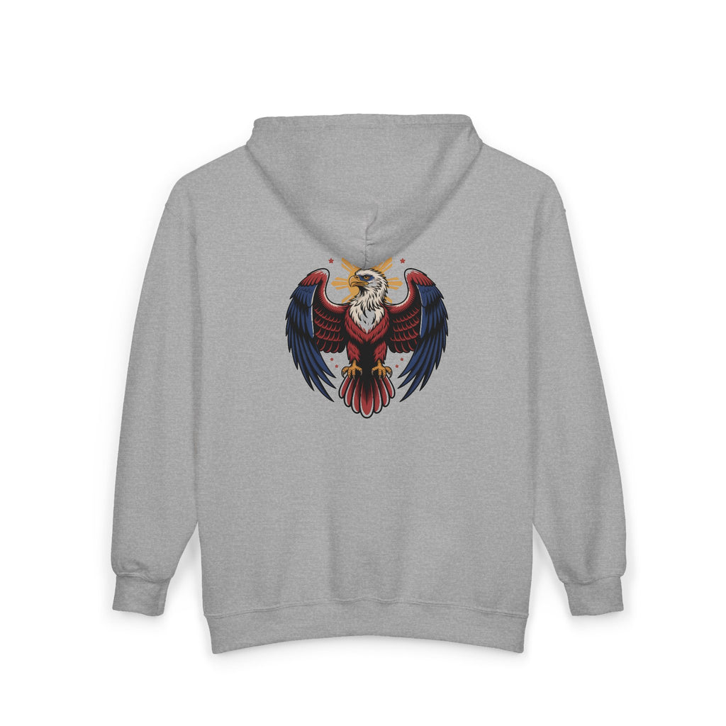 Eagle Crest Zip Hoodie — Crowned Heraldic Eagle Full-Zip Sweatshirt