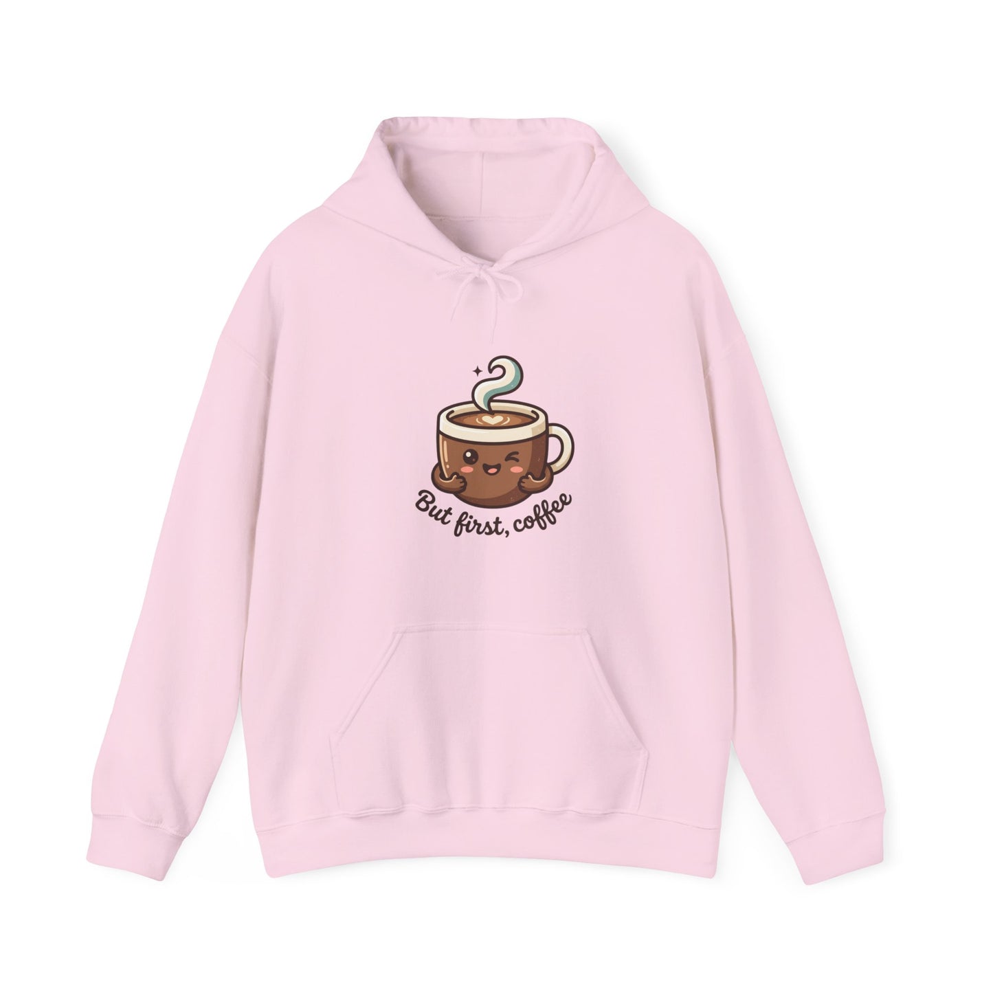 Hoodie — Cute "But First, Coffee" Coffee Cup Graphic Hoodie
