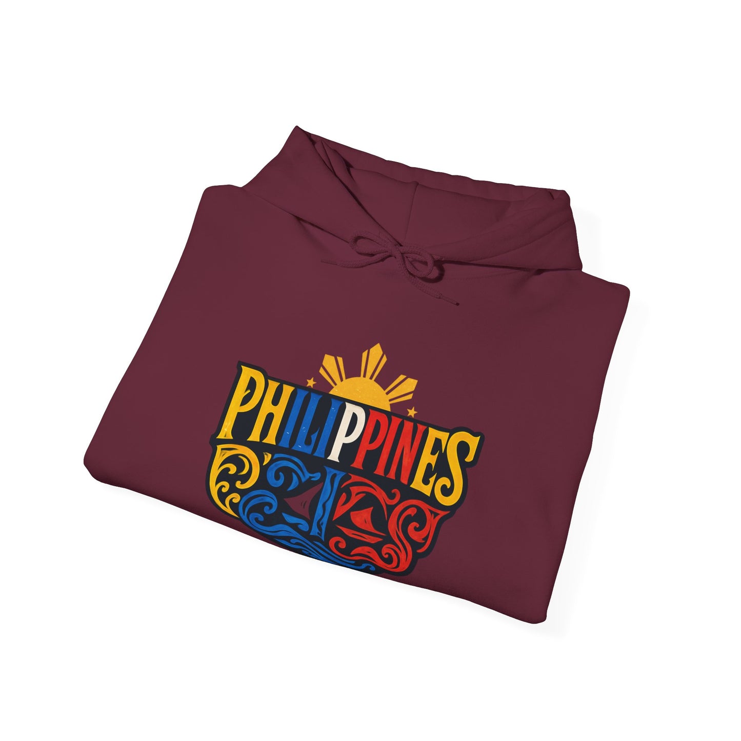 Philippines Retro Surf Hoodie – Vintage Flag Sun & Waves Pullover