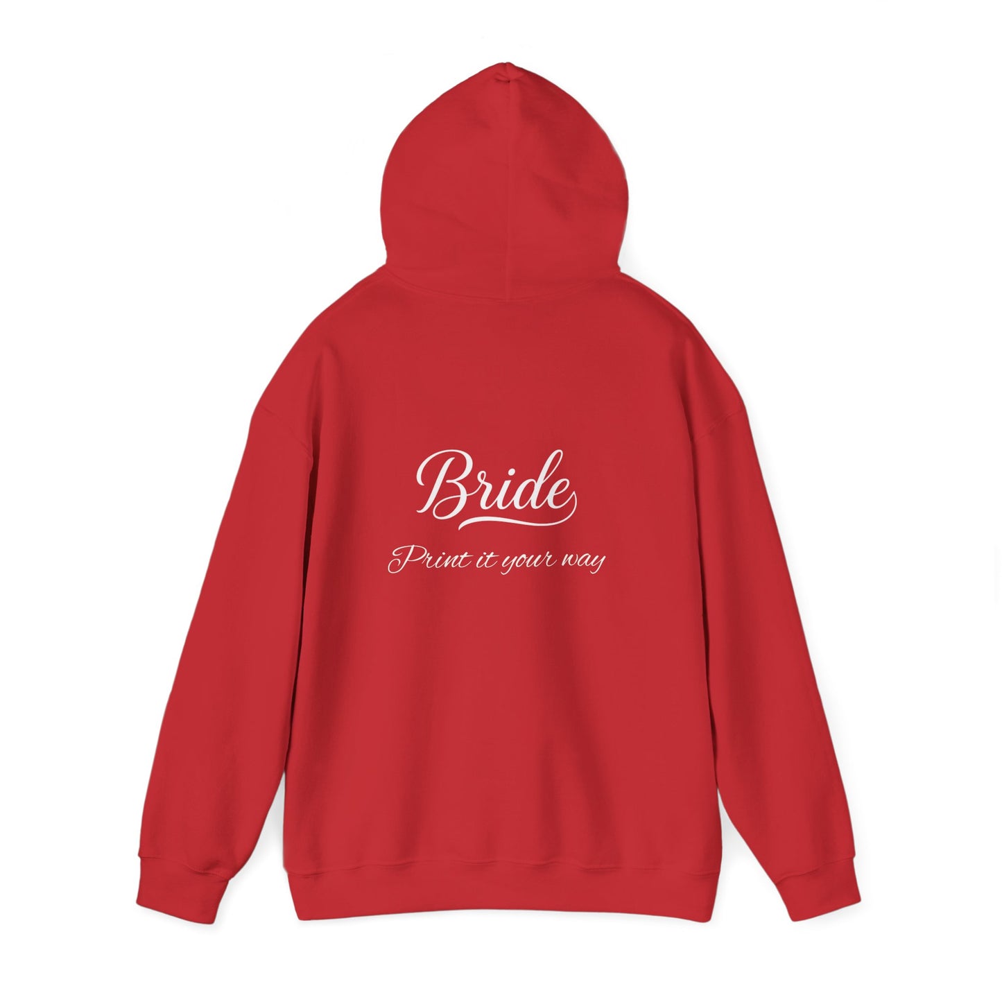 "Bride" White Script Hoodie — Bridal Wedding Party Pullover