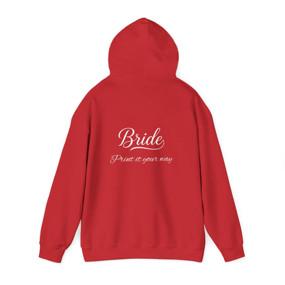 "Bride" White Script Hoodie — Bridal Wedding Party Pullover