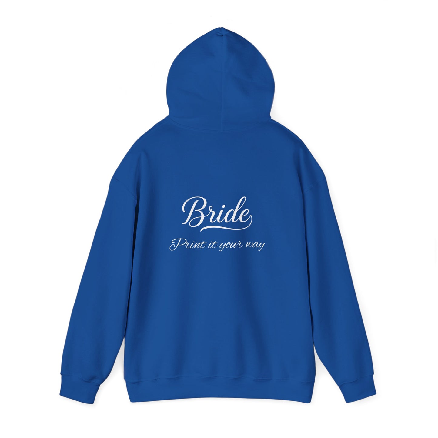 "Bride" White Script Hoodie — Bridal Wedding Party Pullover