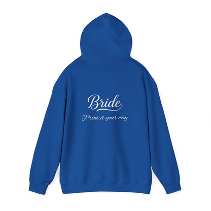 "Bride" White Script Hoodie — Bridal Wedding Party Pullover