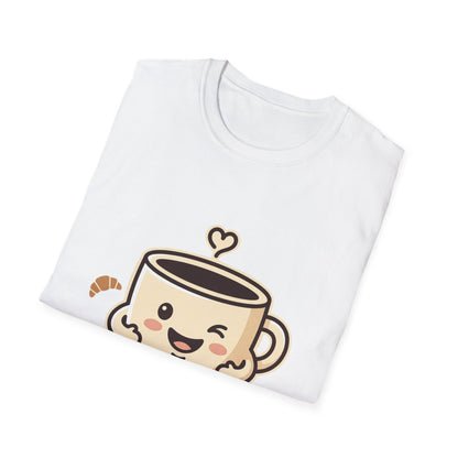 Coffee Cup T-Shirt — "Daily Hug" Cute Kawaii Coffee Tee