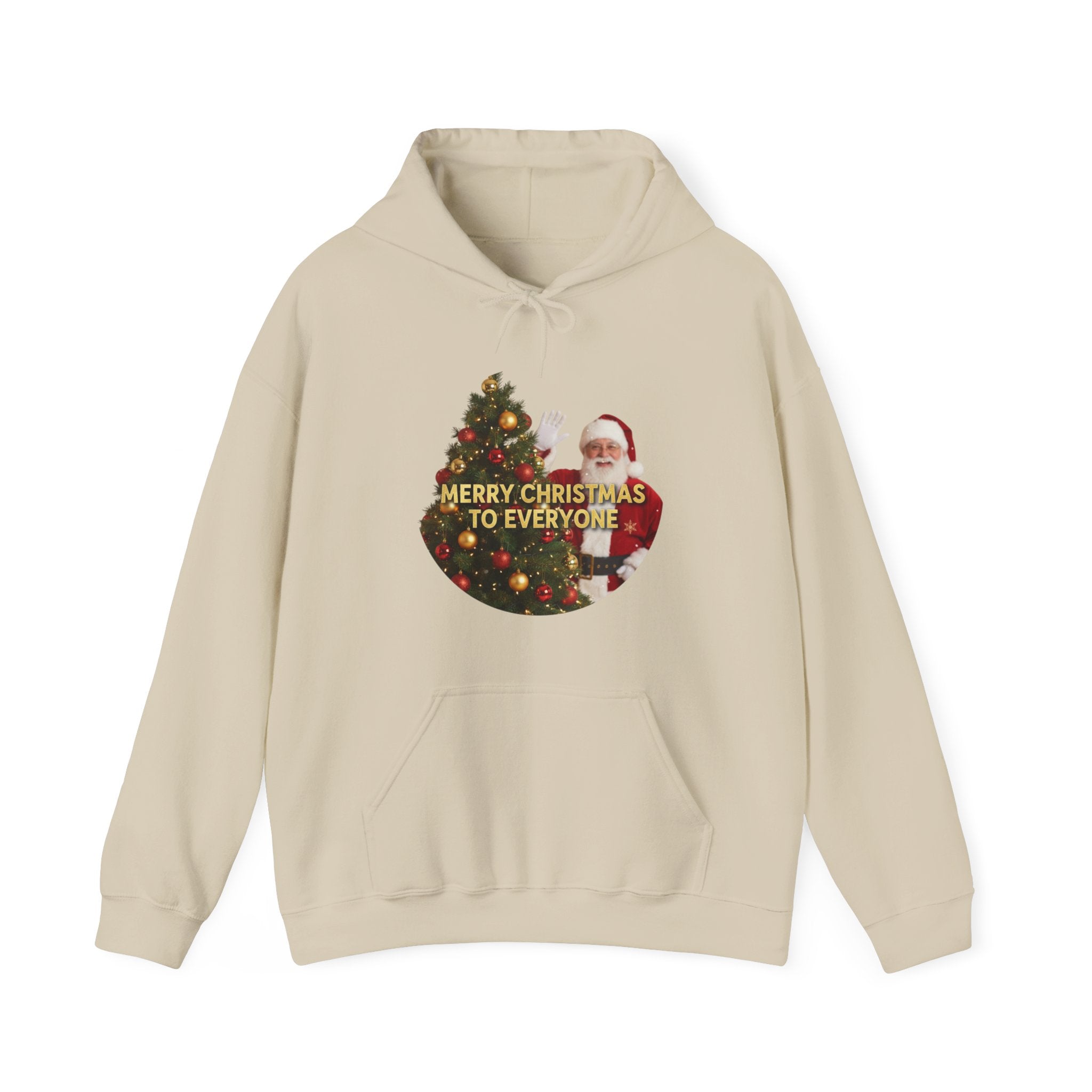 Christmas Hoodie - 'Merry Christmas to Everyone' Front & 'HO, HO, HO!!' Back Holiday Sweatshirt