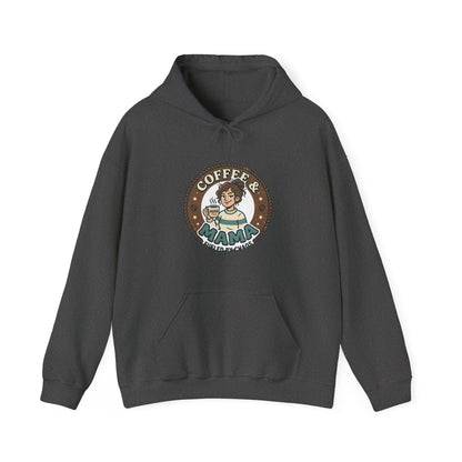 Coffee Mama Hoodie - Cute Retro Coffee Lover Pullover ("Coffee Mama - Fueled by Caffeine")