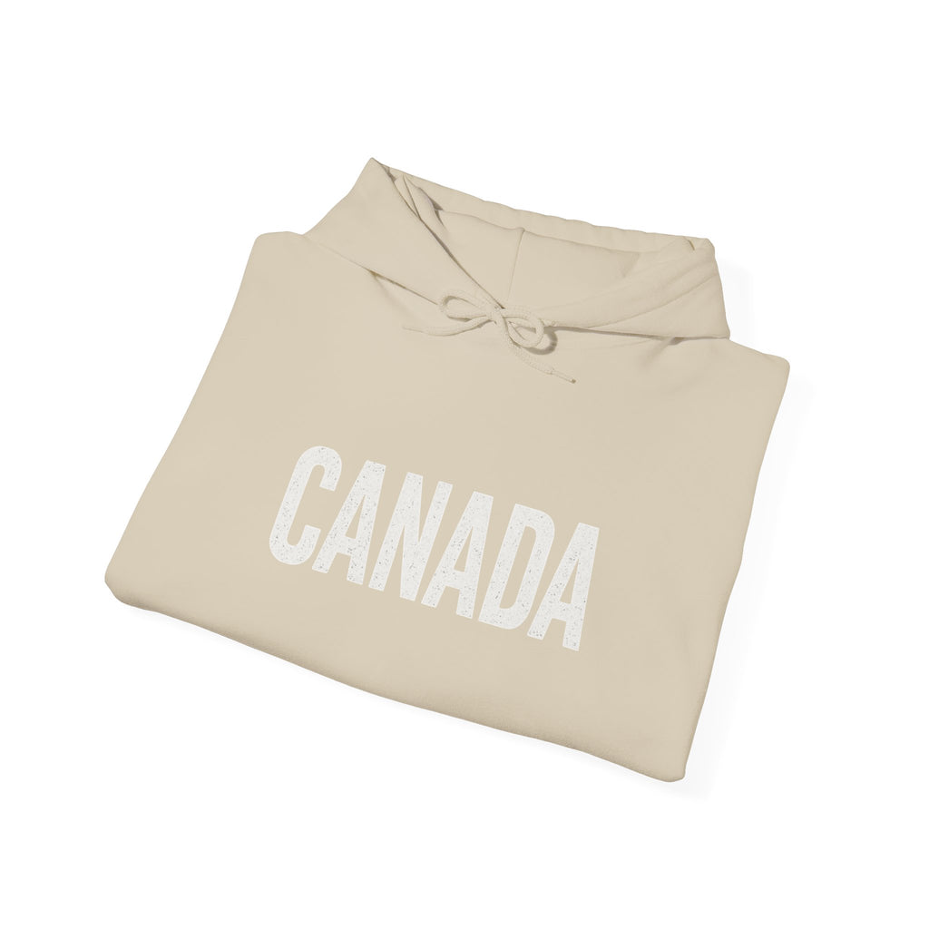 Canada Flag Hoodie – Vintage Canada Text & Maple Leaf Pullover