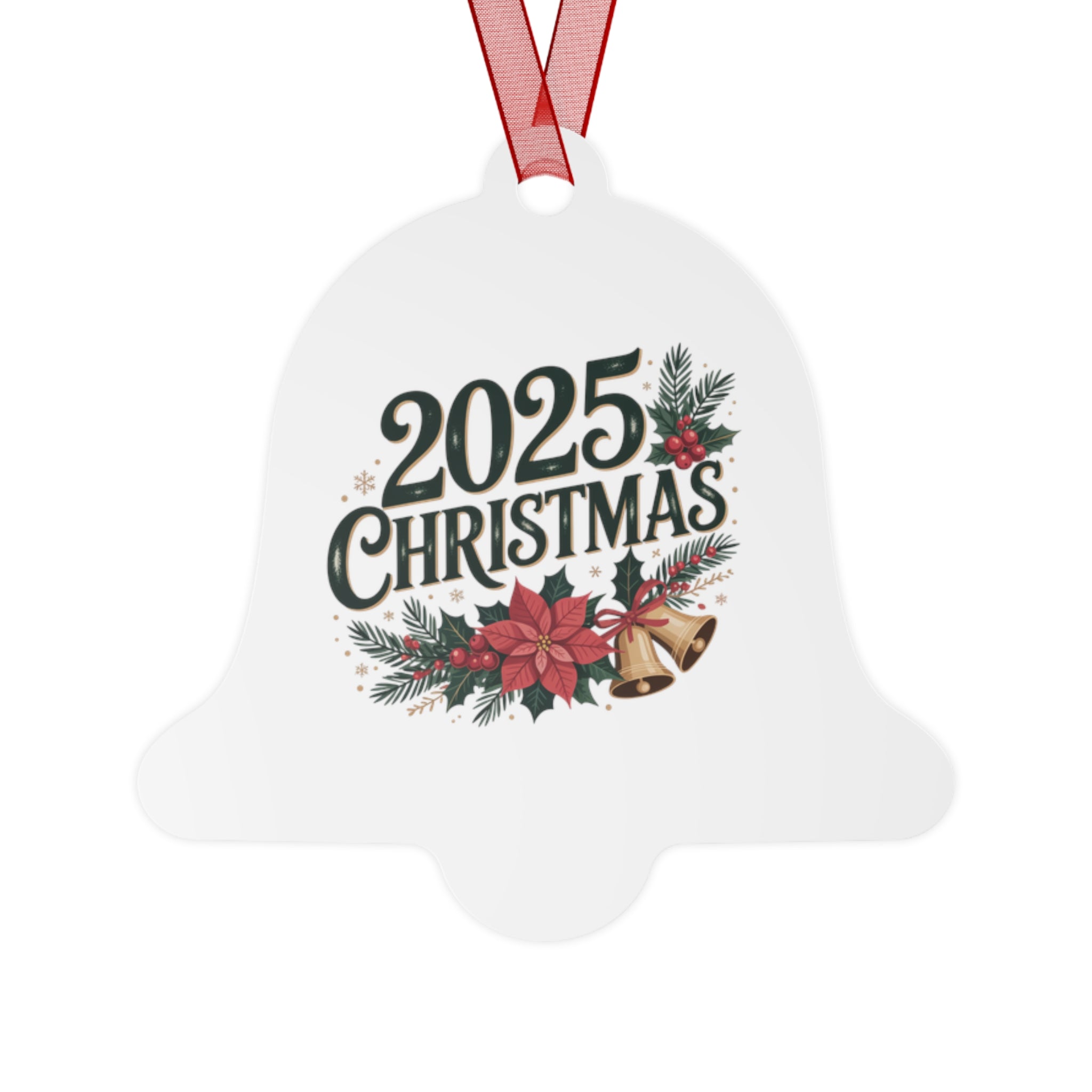 Personalized Metal Christmas Ornament 2025 – Holiday Bell Decoration