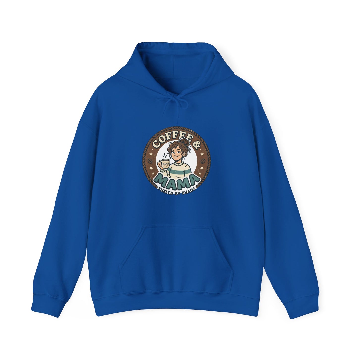 Coffee Mama Hoodie - Cute Retro Coffee Lover Pullover ("Coffee Mama - Fueled by Caffeine")